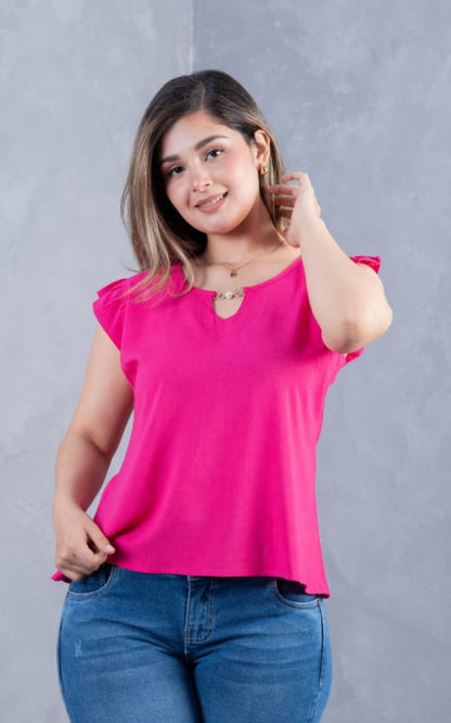 BLUSA FUCSIA DETALLE | DELFIN ROSA