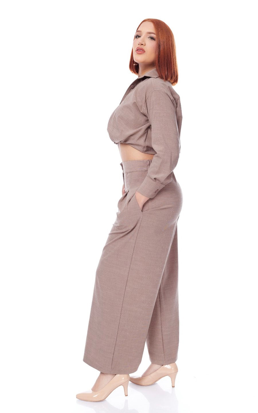 CONJUNTO GAIA BEIGE OSCURO | FLAVIANA