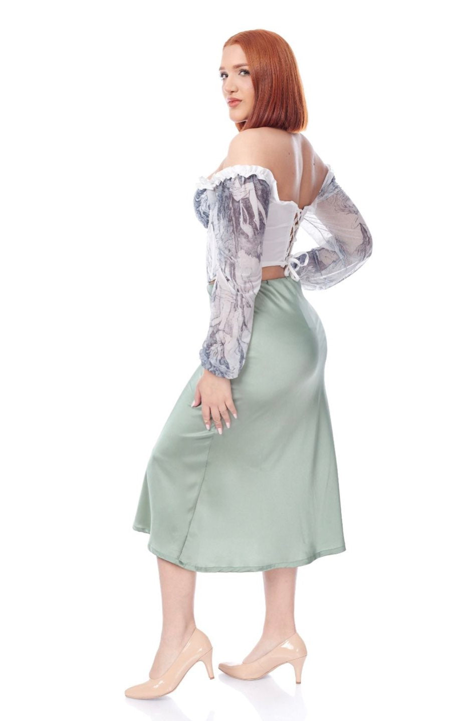 FALDA CLEOPATRA VERDE AGUA | FLAVIANA
