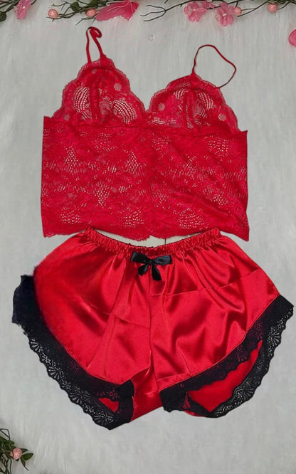 SEXY PIJAMA 2 PIEZAS ROJO | DIVAS