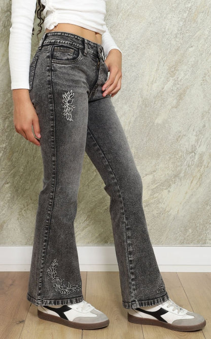 PANTALON FLARE NEGRO GRAFITO | GARIS GARISITAS