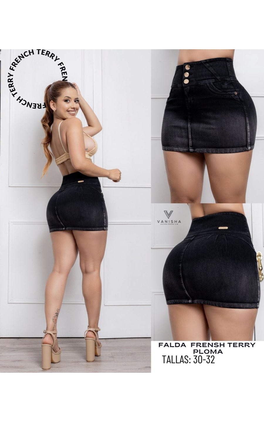 FALDA FRENCH TERRY PLOMA | VANISHA