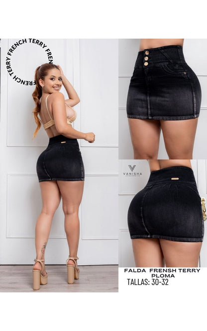 FALDA FRENCH TERRY PLOMA | VANISHA