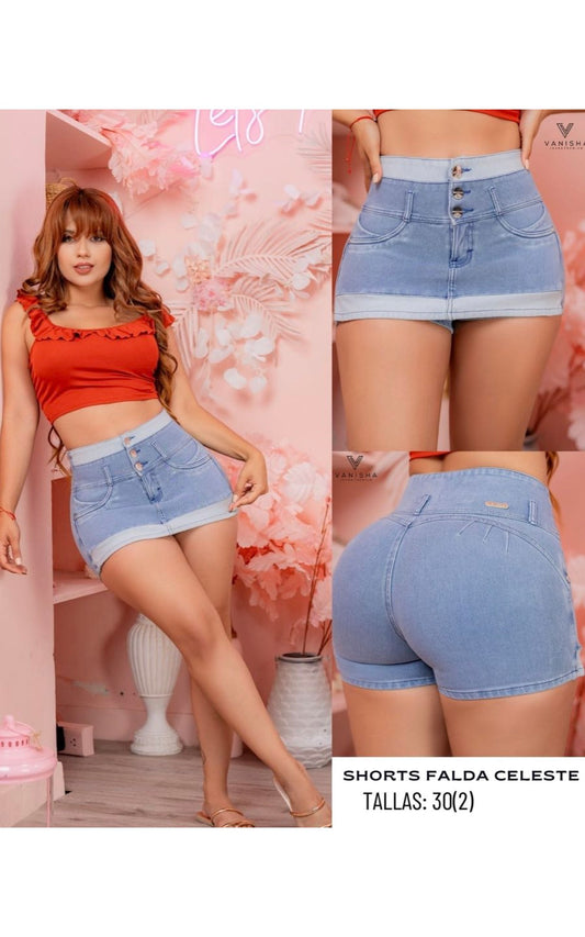 FALDA SHORTS CELESTE | VANISHA