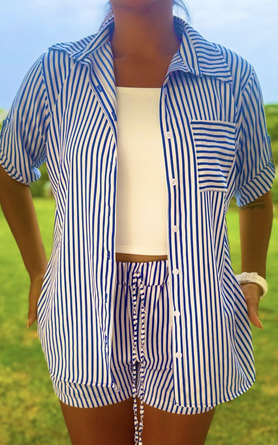 CONJUNTO RAYAS LUNA AZUL | FLAVIANA