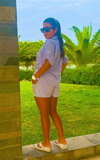 CONJUNTO RAYAS LUNA AZUL | FLAVIANA