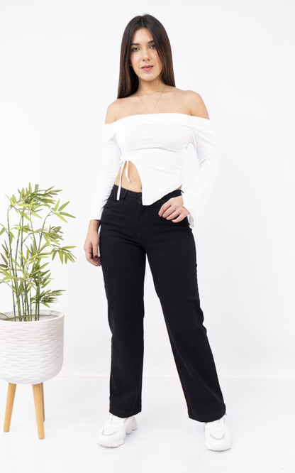 PANTALÓN JEANS DALIA NEGRO | DAMAGYS JEANS