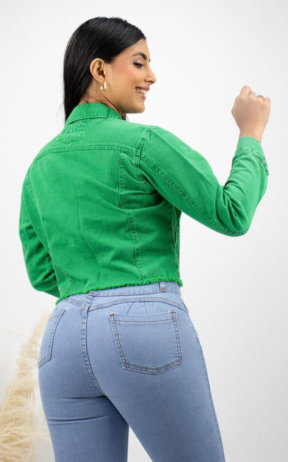 CASACA JEANS VERDE | JIVA JEANS