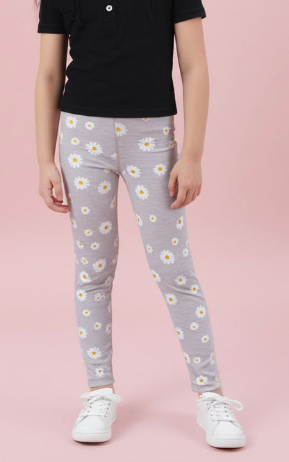 LEGGINGS GRIS MARGARITAS | LE PETIT COMPANY