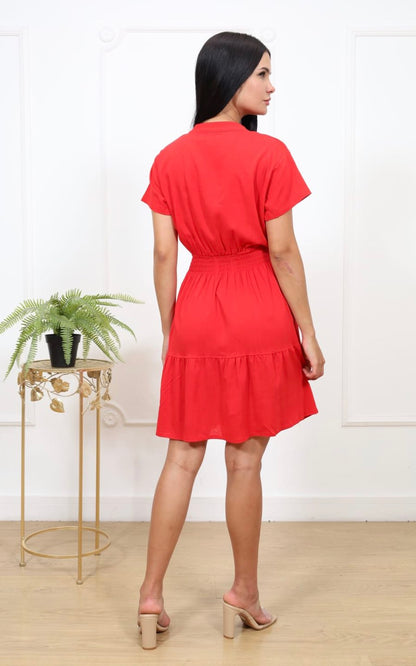 VESTIDO ROJO CORTO | DELFIN ROSA