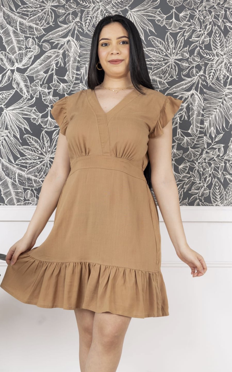VESTIDO BEIGE | DELFIN ROSA