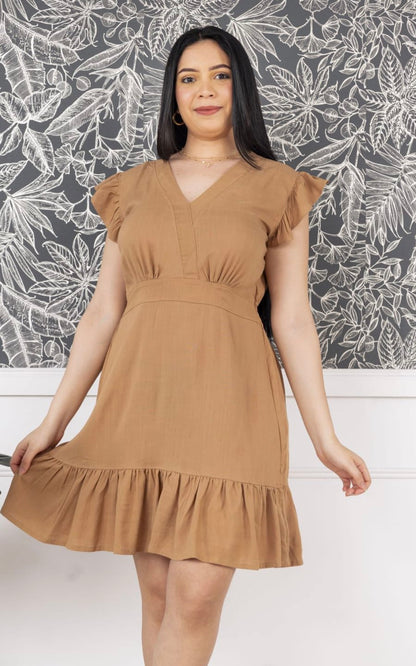 VESTIDO BEIGE | DELFIN ROSA