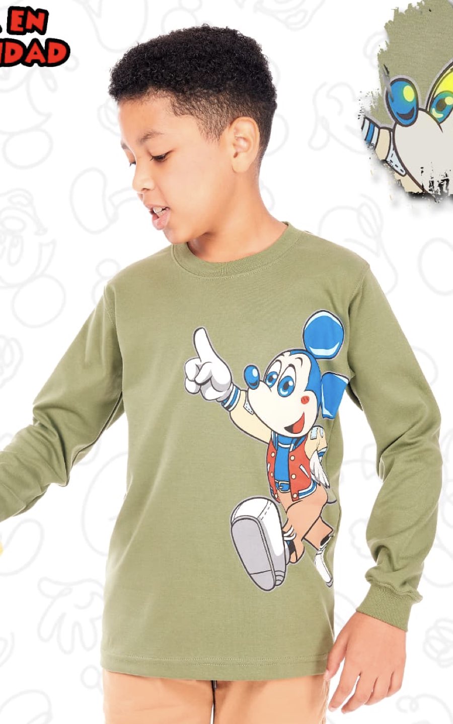 POLO MANGA LARGA MICKEY VERDE | CHUPETIN