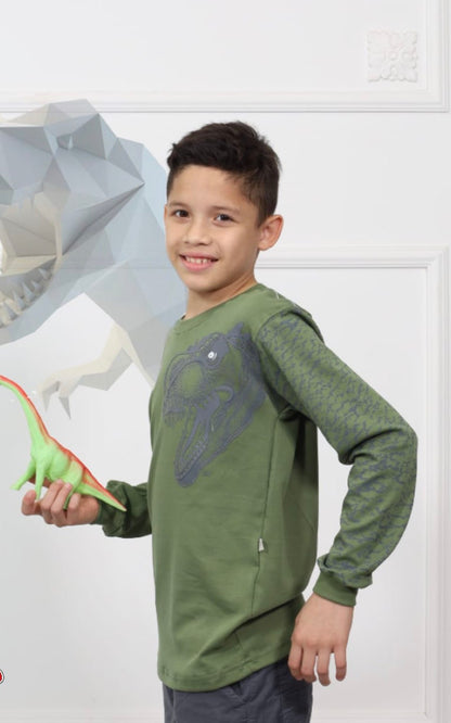 POLO MANGA LARGA JURASSIC VERDE | CHUPETIN
