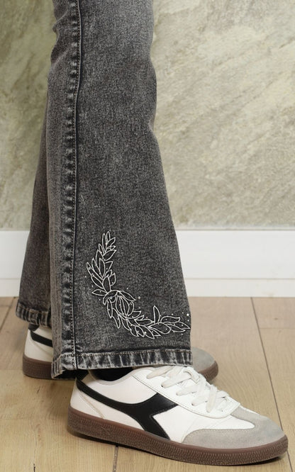 PANTALON FLARE NEGRO GRAFITO | GARIS GARISITAS