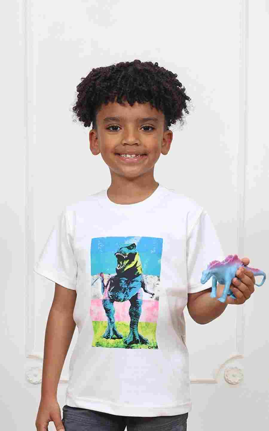 POLO BLANCO DINOSAURIO | CHUPETIN