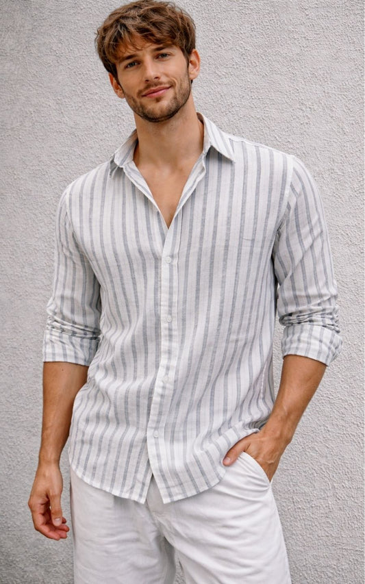 CAMISA LINO ITALIANO RAYAS | GARETTO COLLECTION