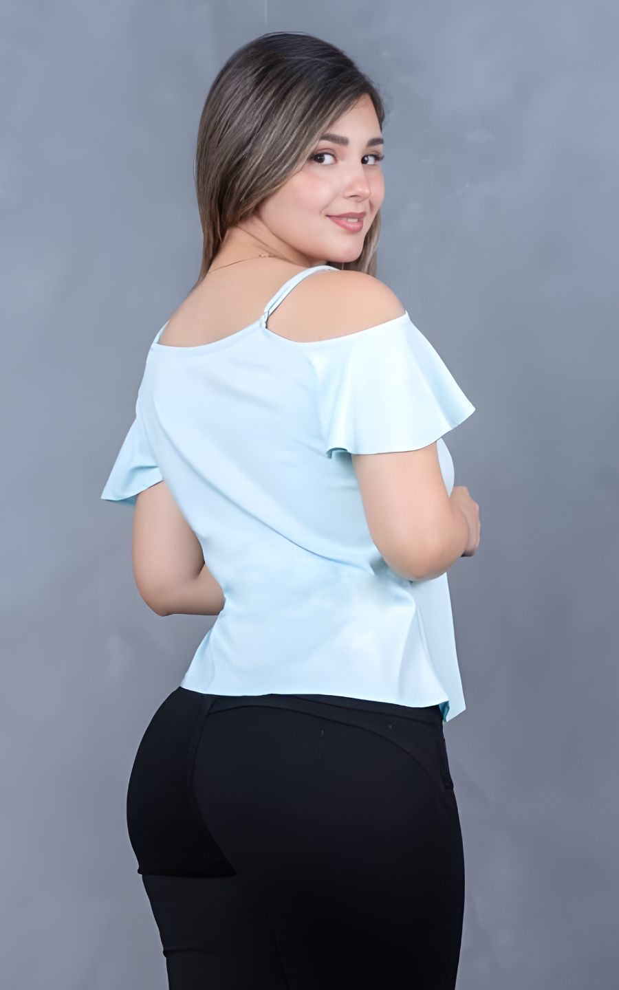 BLUSA CELESTE LAZO DR | DELFIN ROSA
