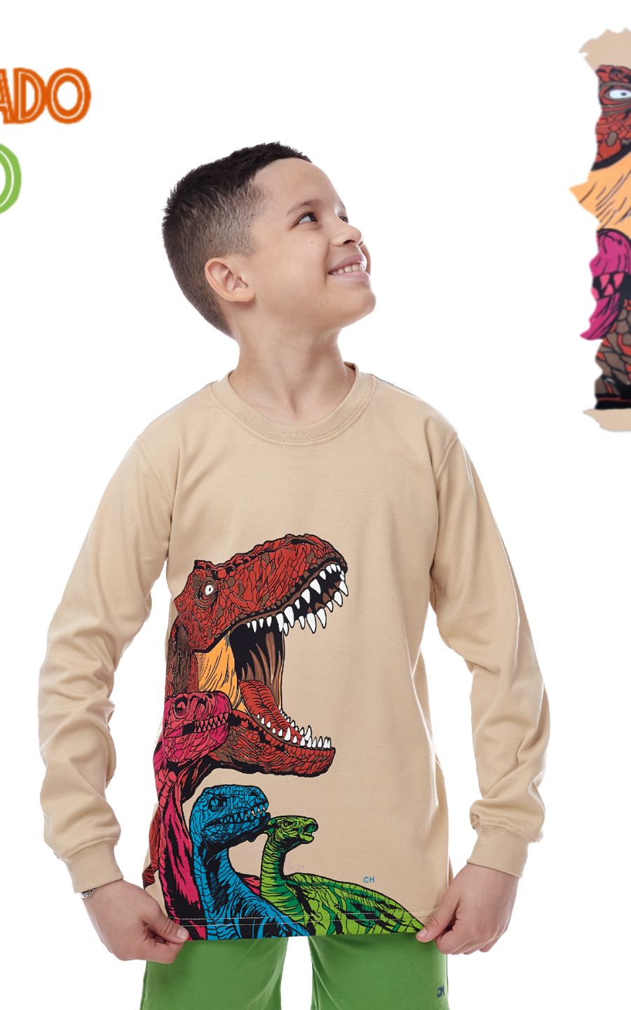 POLO CREMA DINOSAURIO | CHUPETIN