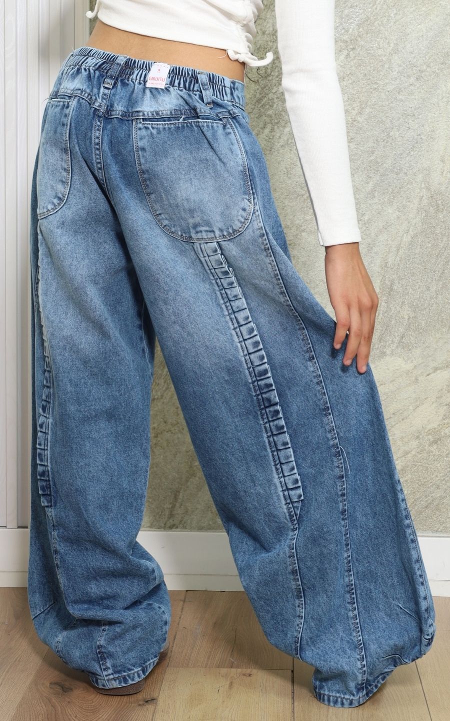 PANTALON ANCHO AZUL GRAFITO | GARIS GARISITAS