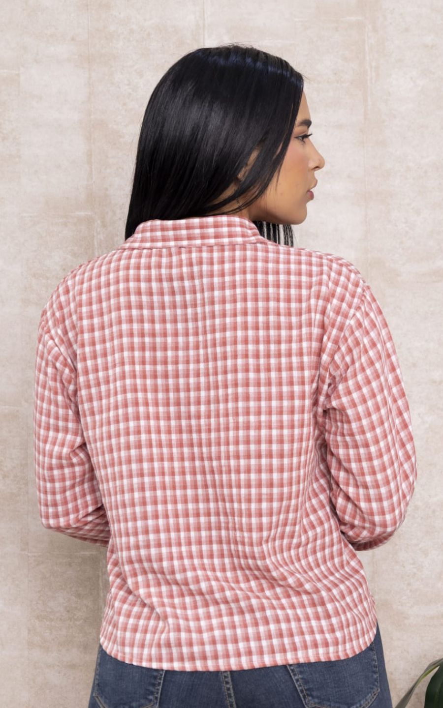 BLUSA CUADROS ROJA | DELFIN ROSA