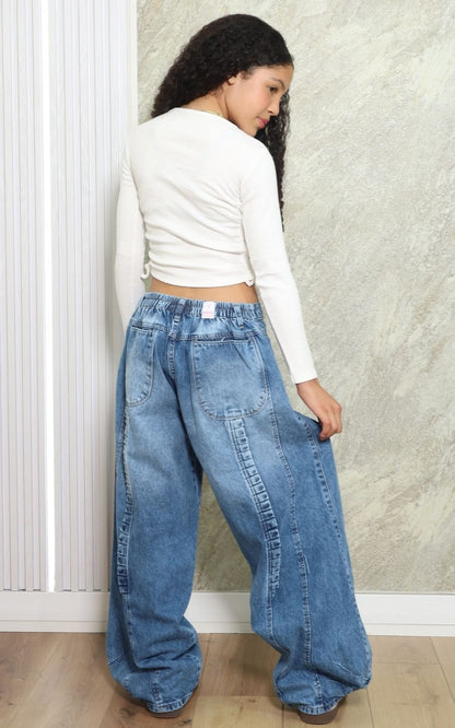 PANTALON ANCHO AZUL GRAFITO | GARIS GARISITAS