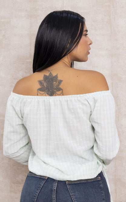 BLUSA BLANCA HOMBROS | DELFIN ROSA
