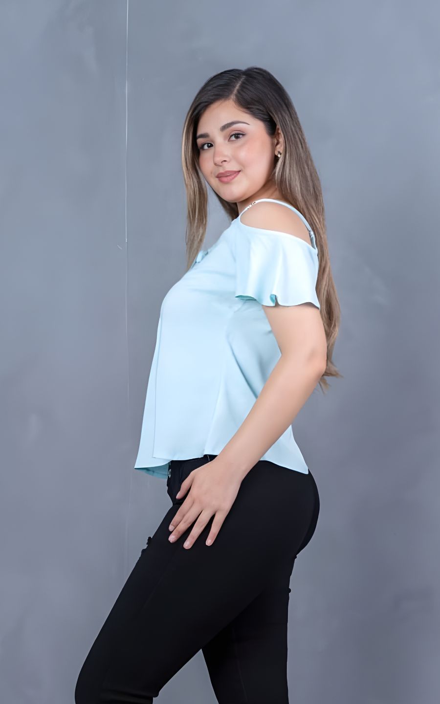 BLUSA CELESTE LAZO DR | DELFIN ROSA