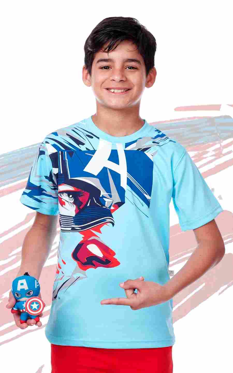 POLO CELESTE CAPITÁN AMÉRICA | CHUPETIN