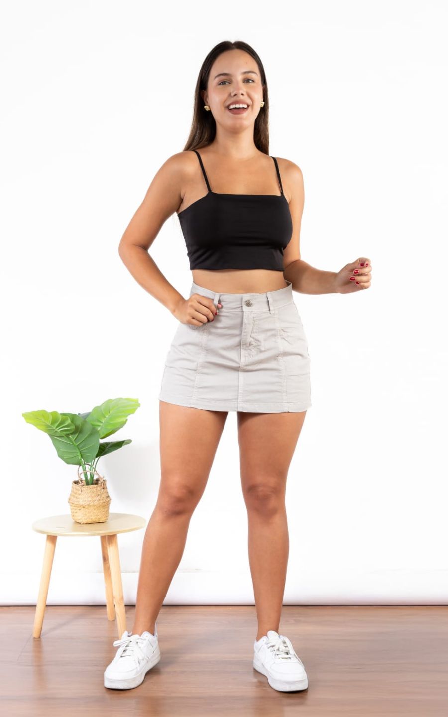 FALDA JEANS BEIGE | FAVI JEANS