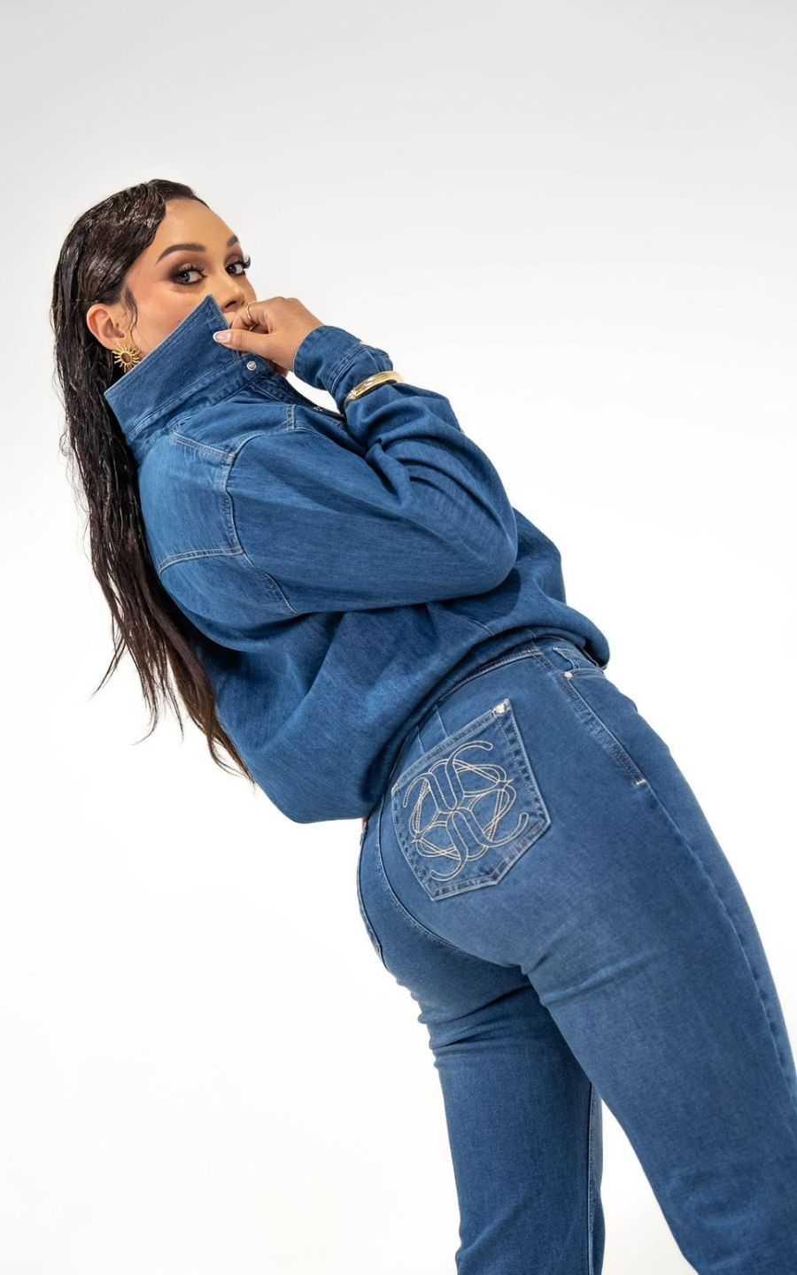 PANTALON FLARE CELESTE CLASICO | ANGIE ARIZAGA JEANS