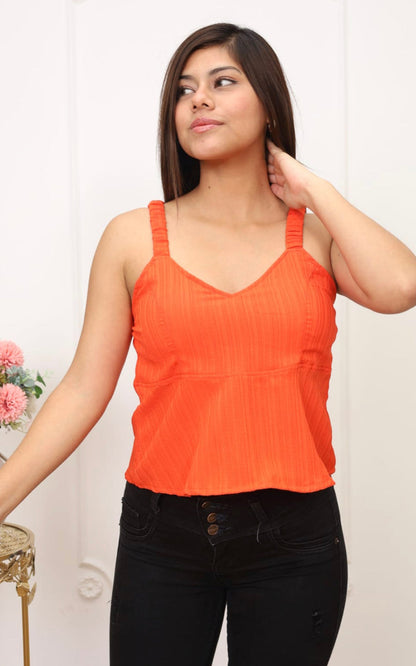 BLUSA NARANJA TIRA | DELFIN ROSA
