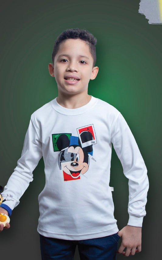 POLO MANGA LARGA MICKEY BLANCO | CHUPETIN