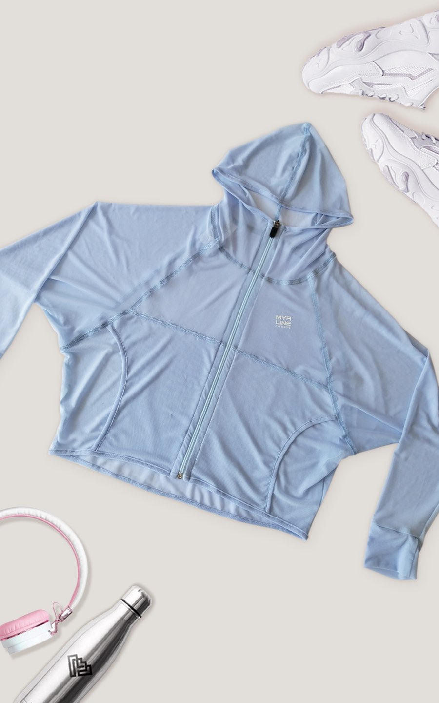 CASACA BÉLGICA CELESTE | MYA LINE FITNESS