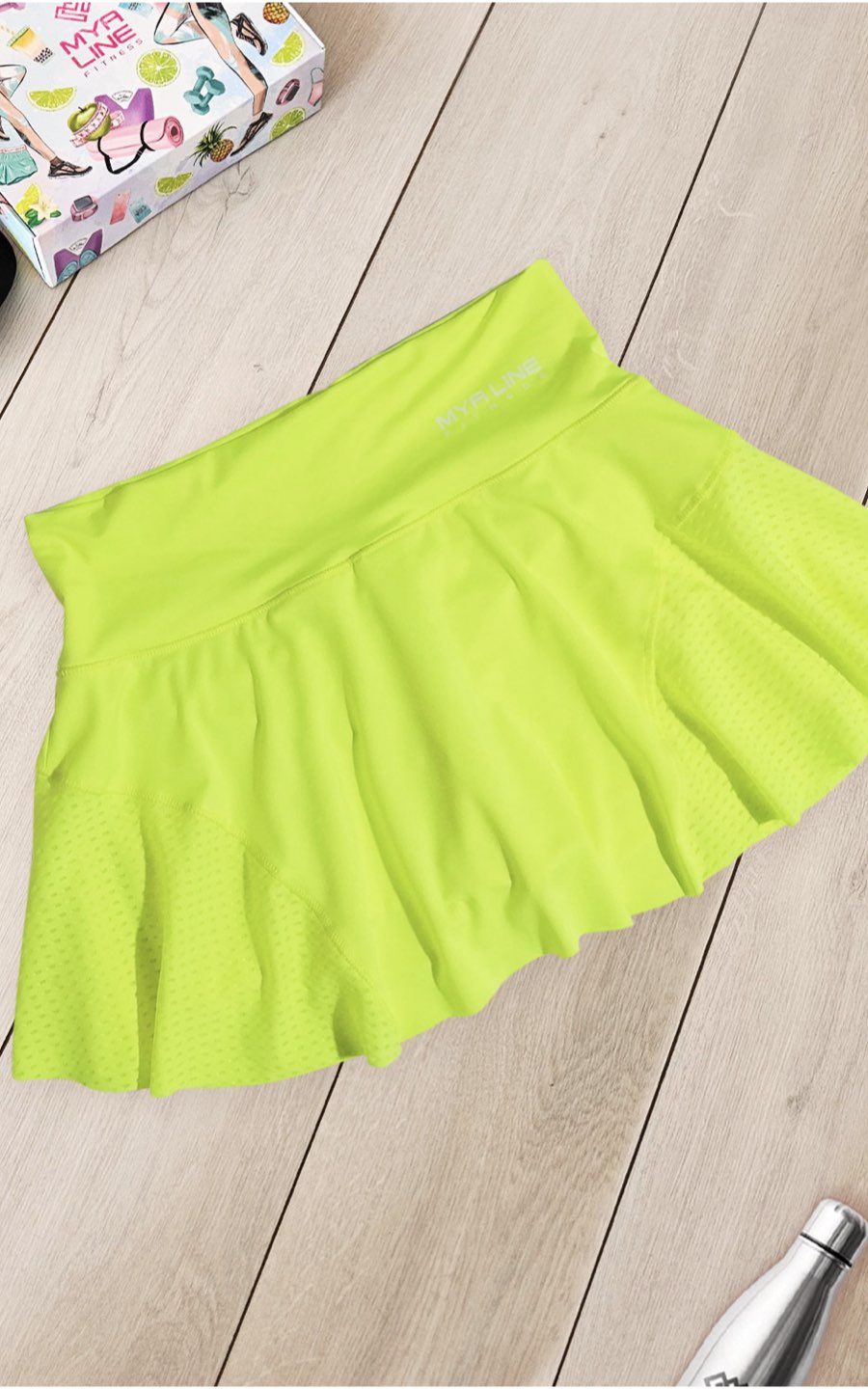 SHORTS FALDA COPACABANA AMARILLO | MYA LINE FITNESS