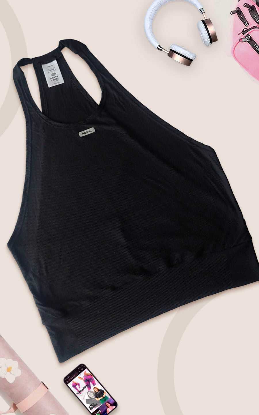 SUDADERA KELLER NEGRO | MYA LINE FITNESS