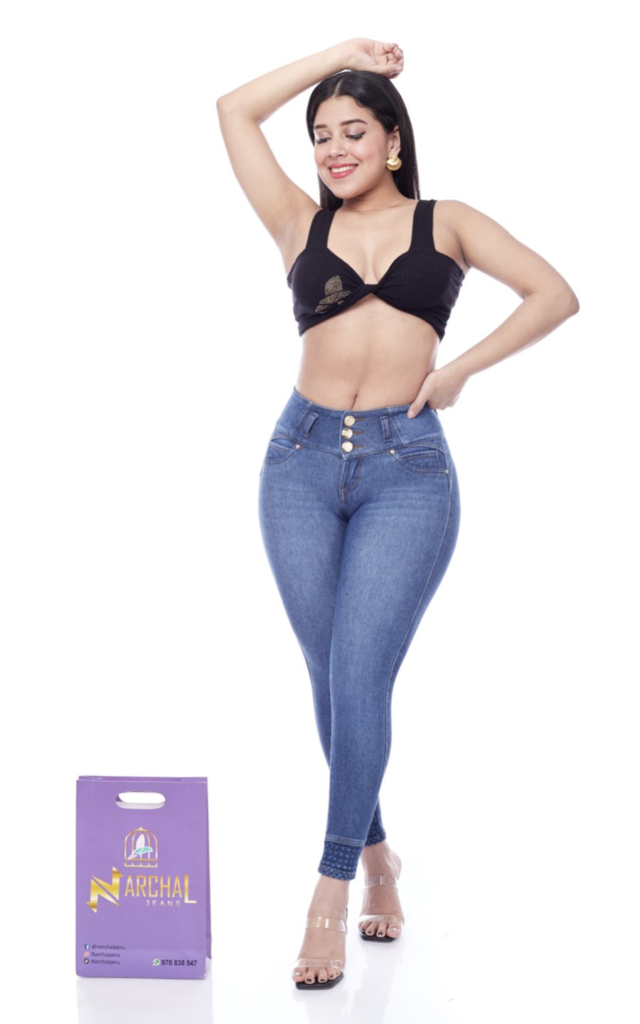 PANTALÓN JEANS AZUL DETALLE | NARCHAL JEANS